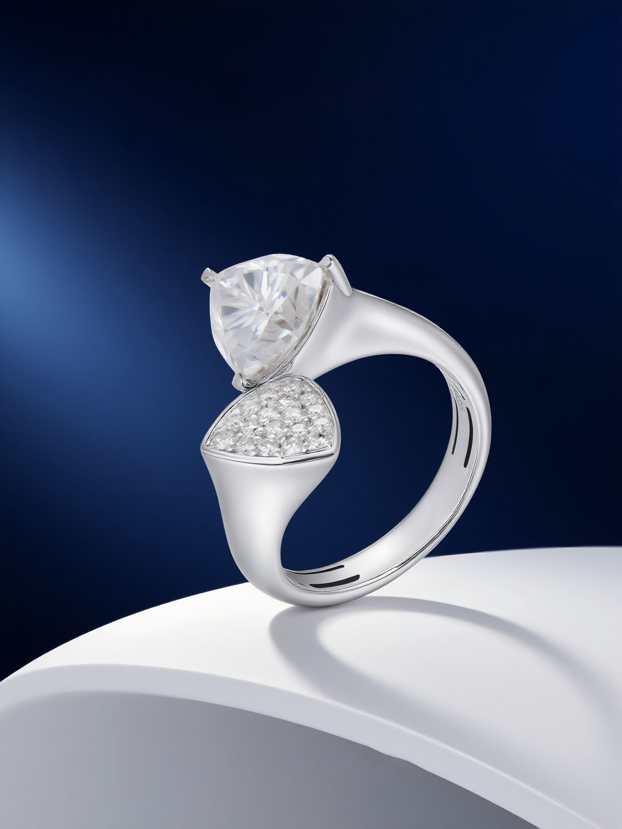 Geometric Gemstone 14K Diamond Ring