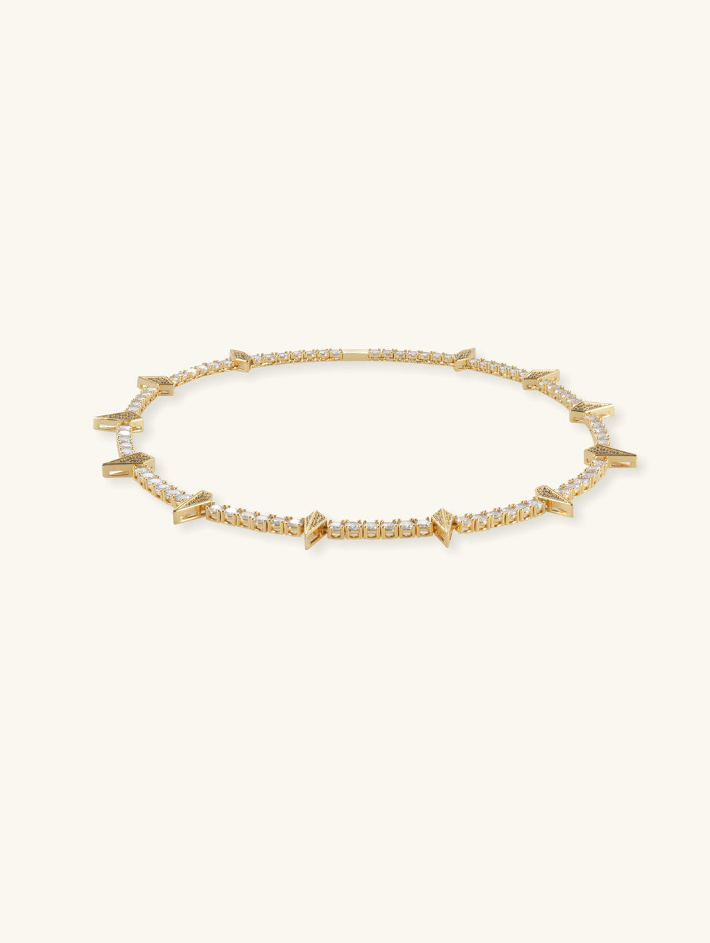 Own Your Bloom diamond leopard claw 14K tennis chain, full circle product shot on white, Chicago USA