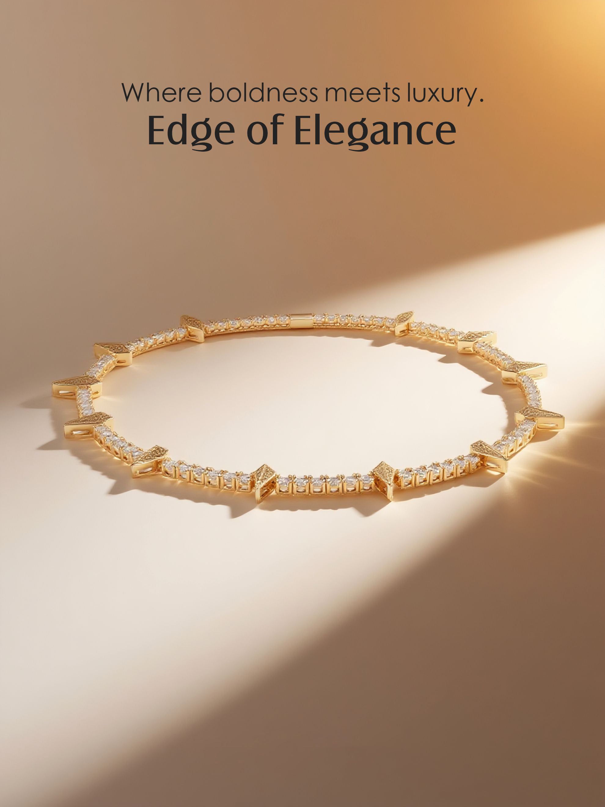 Own Your Bloom 14K diamond leopard claw tennis chain editorial scene with soft light, Dallas USA