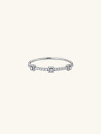 Own Your Bloom 14K diamond tennis bracelet front view featuring round cut diamonds in white gold setting, New York.
