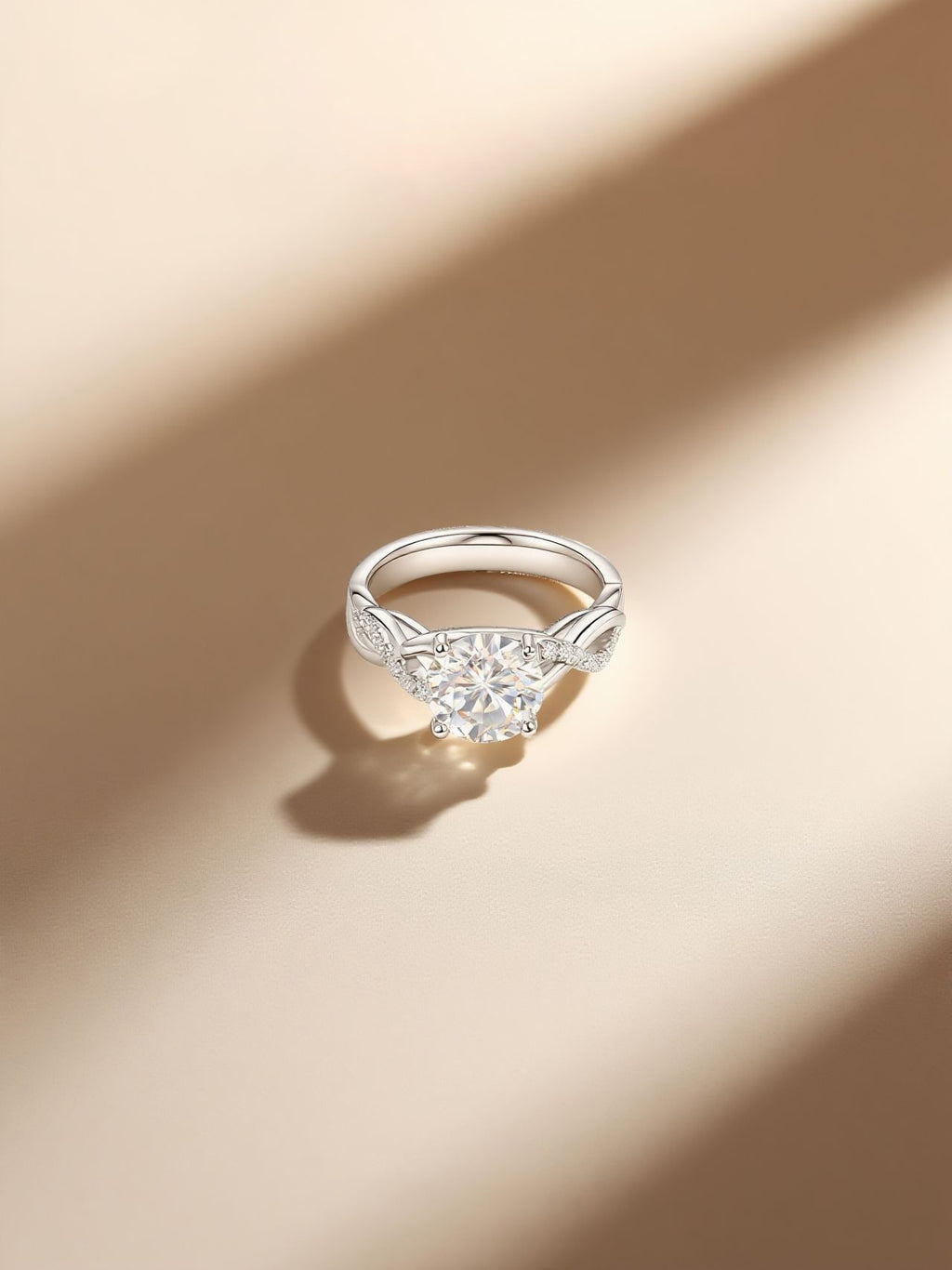 Editorial still-life of Own Your Bloom 14K large round diamond ring, San Francisco luxury jewelry.