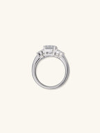 Own Your Bloom 14K white gold square-cut diamond ring side profile, elegant fine jewelry design, Los Angeles.