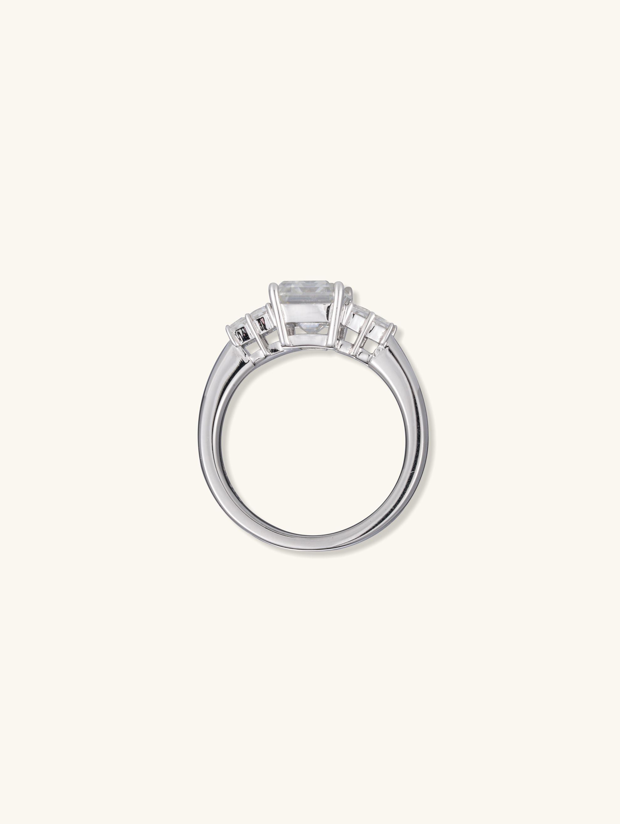 Own Your Bloom 14K white gold square-cut diamond ring side profile, elegant fine jewelry design, Los Angeles.