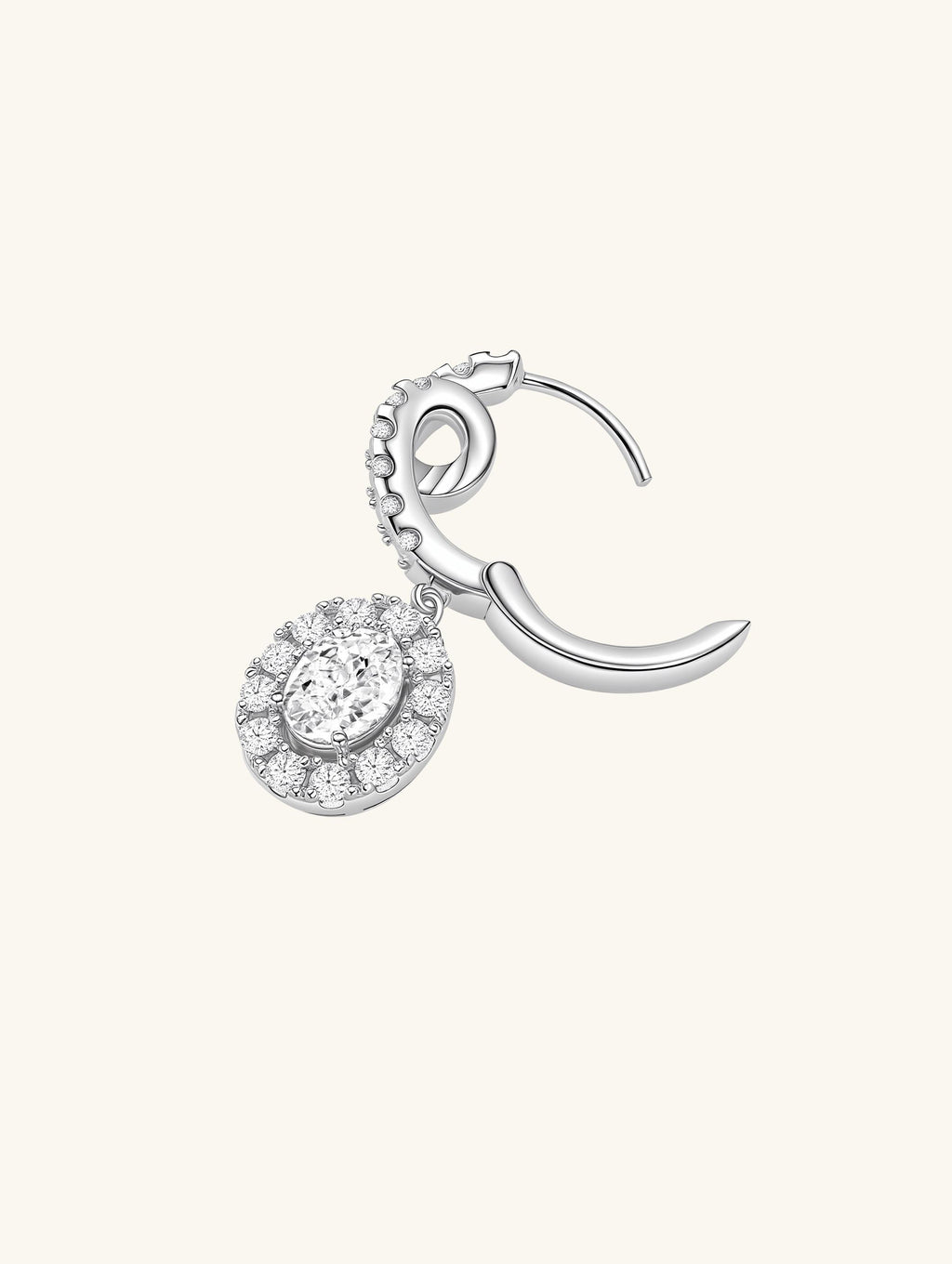 Own Your Bloom 14K diamond round treasure earrings pair on clean white background, fine jewelry for women, San Francisco.