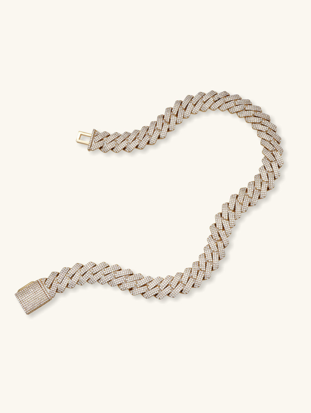 Own Your Bloom 14K Cuban chain close-up showing diamond-set links and polished finish, handcrafted luxury jewelry, San Francisco.