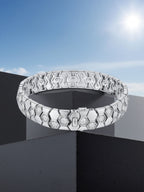 Own Your Bloom honeycomb bracelet in natural light, crafted with precision and contemporary design, Boston.