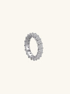 Own Your Bloom Silver Eternity Diamond Band top view featuring full-circle sparkle and elegant craftsmanship, Chicago.