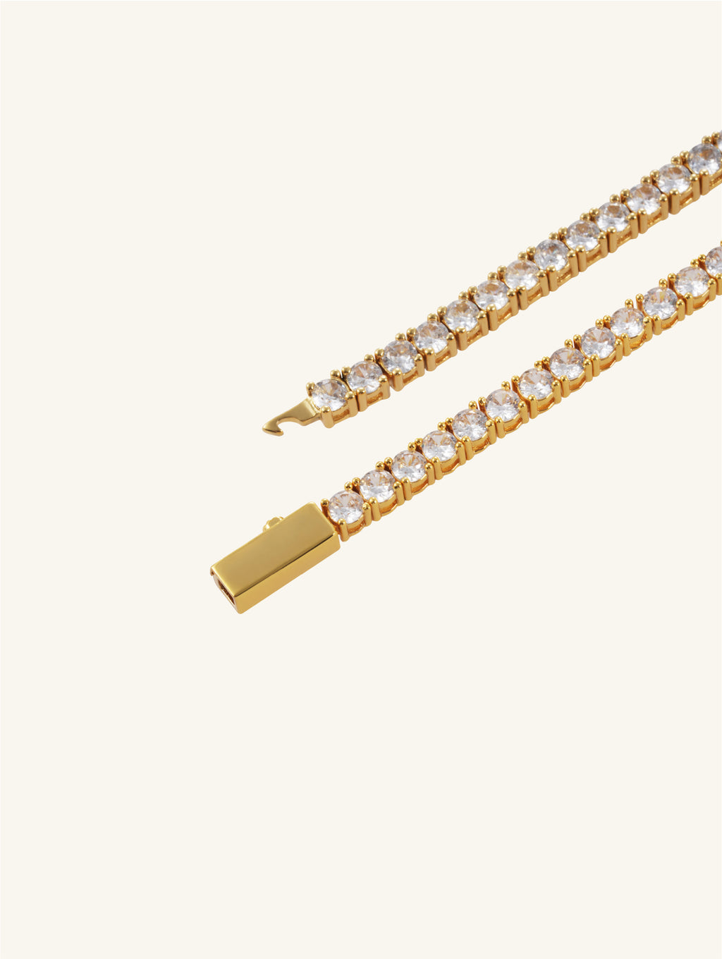 Own Your Bloom Radiant Rhythm Gold Tennis Bracelet close-up highlighting secure clasp and elegant diamond brilliance, Chicago.