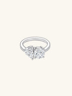 Own Your Bloom two stone Toi et Moi diamond ring front view in 14K white gold, showcasing twin round-cut brilliance, fine jewelry, New York.