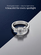Own Your Bloom large emerald-cut 14K diamond ring on luxury surface, refined modern jewelry composition, San Diego.