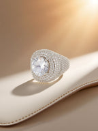 Pigeon Egg 14K Large Diamond Ring